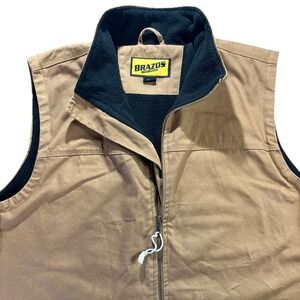 Brazos Work Force Mens Tan Fleece Lined Utility Vest Size 2XL